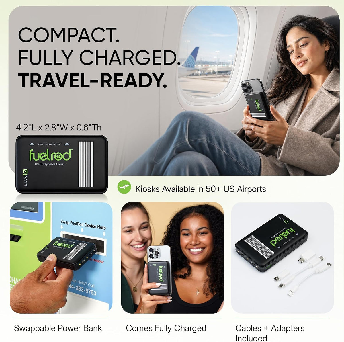 FuelRod MAX10 Swappable Magsafe Fast Power Charger | 10,000mAh USB-C Battery
