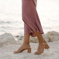 NISOLO | Women's Stella Go-to Block Heel Sandal in Almond | US 6