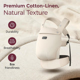 MOMCOZY Cotton-Linen Baby Carrier - 7-45lbs - Light Amber