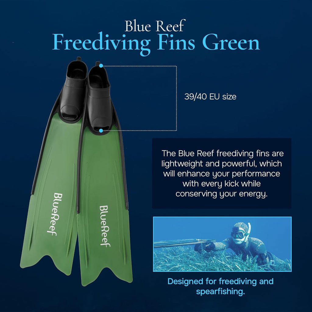 Blue Reef Freediving Fins Army Green 36/38