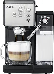 Mr. Coffee Espresso and Cappuccino Machine, Stainless Steel, Programmable Coffee Maker with Automatic Milk Frother, 15-Bar Pump, Ideal for Home Baristas (New, Open Box)