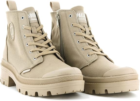 Palladium Women's Pallabase Twill Canvas Combat Ankle Boots (Size: 5.5)