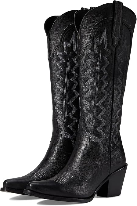 Dingo Womens High Cotton Embroidery Snip Toe Casual Boots Knee High Mid Heel 2-3" (Size: 7.5M)