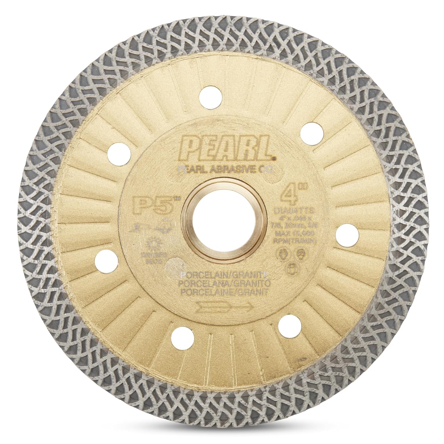 PEARL ABRASIVE CO. P5 Thin Mesh Turbo Blade 4" 5/8"-20mm-7/8 Arbor