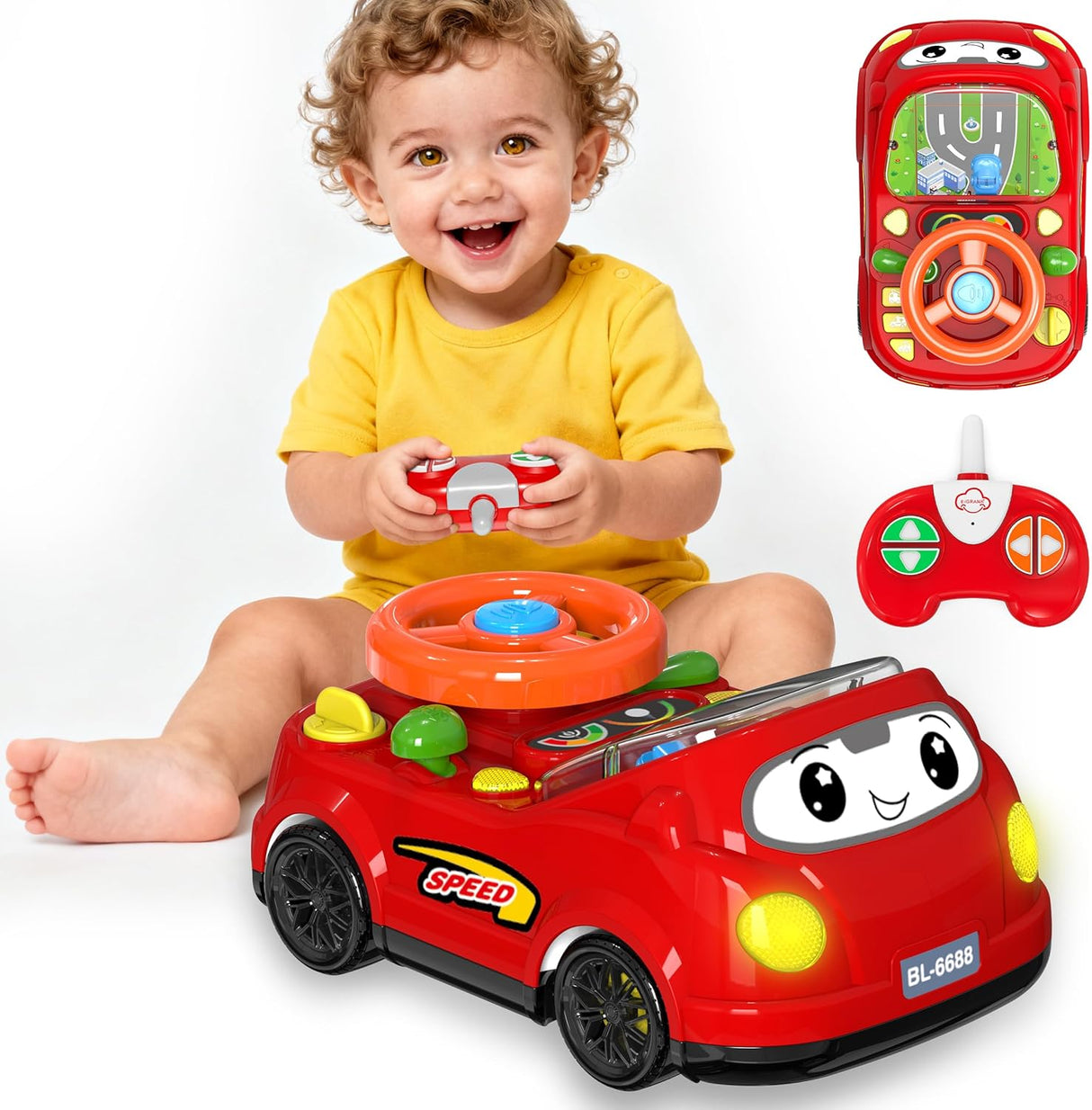 2-in-1 Remote Control Car & Steering Wheel Toy