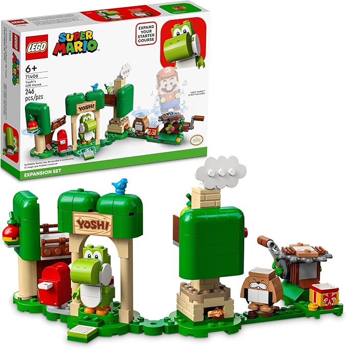 LEGO Super Mario Yoshi's Gift House Expansion Building Toy Set 71406 - Featuring Iconic Yoshi and Monty Mole Figures, Great Gift for Boys, Girls, Kids, or Fans of The Games and Movie Ages 6+