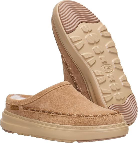 HEYDUDE Women's Remi Toastee Suede Clog | Sherpa Lined Size w9
