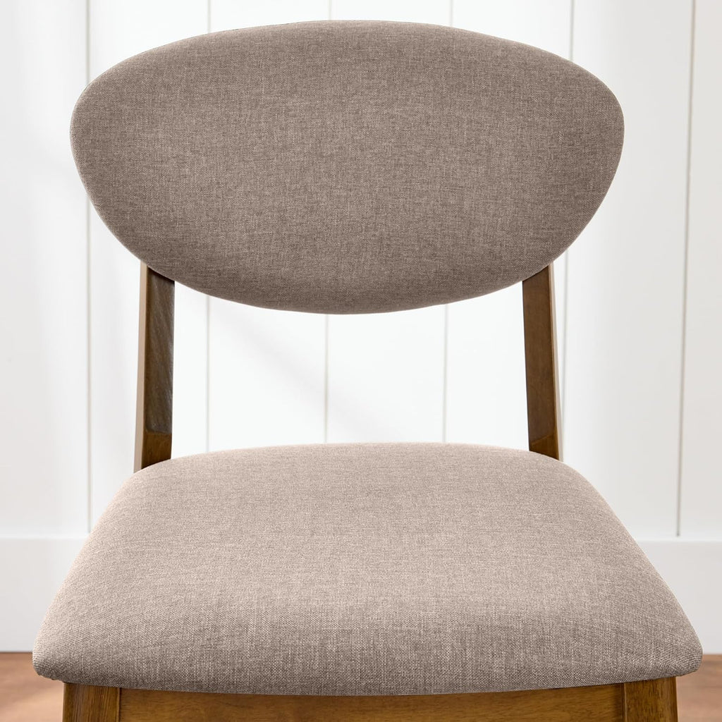 Best Choice Products - Set of 2 Modern Counter-Height Bar Stool Set W/ Upholstered Seat Cushion - Walnut/Grey