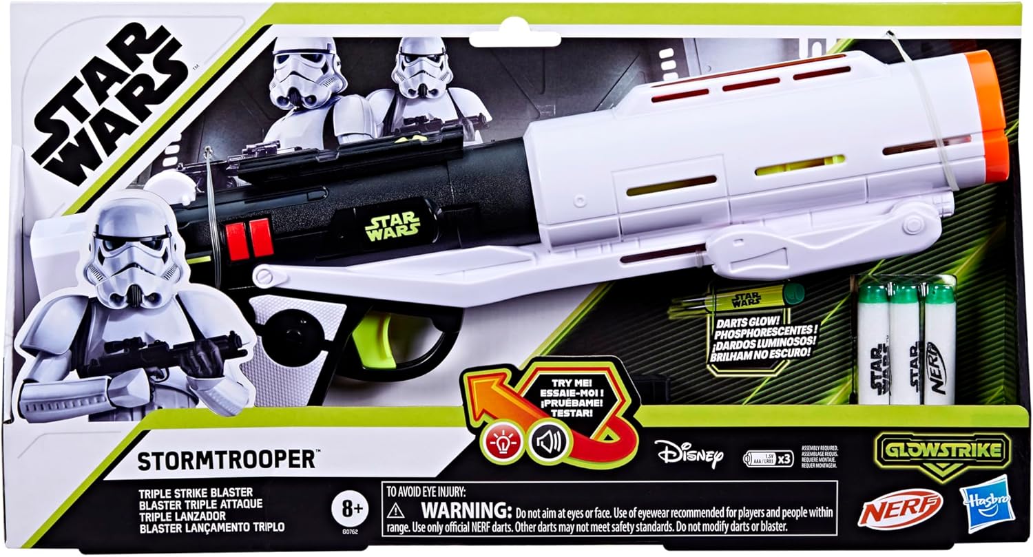 NERF GlowStrike Star Wars Stormtrooper Triple Strike Blaster, Lights & Sounds