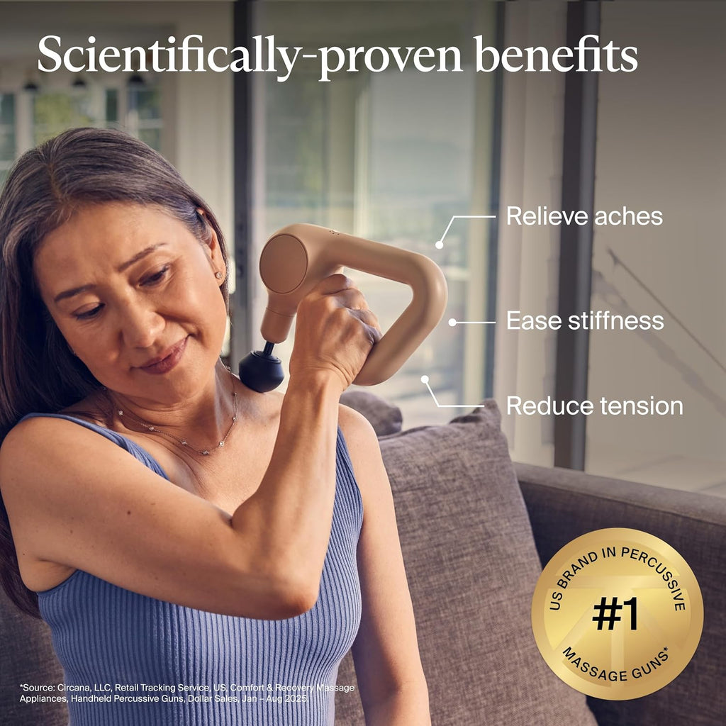 TheraGun Relief by Therabody - Easy-to-Use, Comfortable & Light Handheld Percussion Massage Gun