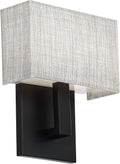 WAC Lighting dweLED, Manhattan 7in LED Fabric Wall Sconce 2700K in Black