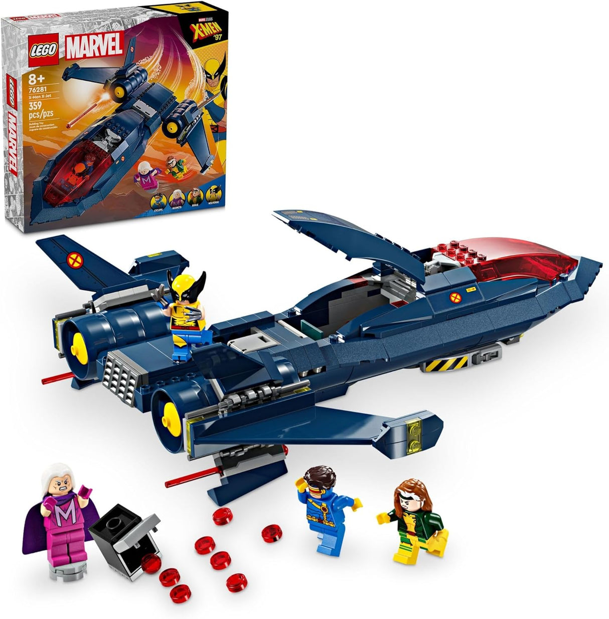 LEGO Marvel X-Men X-Jet Toy Plane Model Building Kit 76281 (new open box)