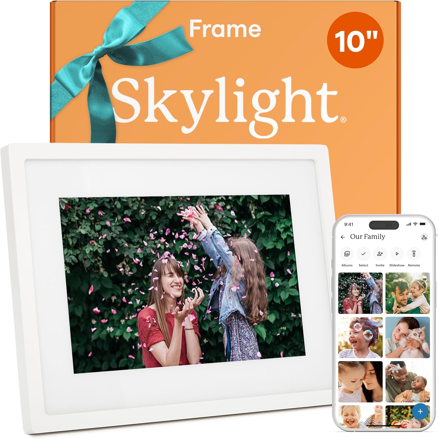 Skylight Digital Picture Frame 10 Inch White