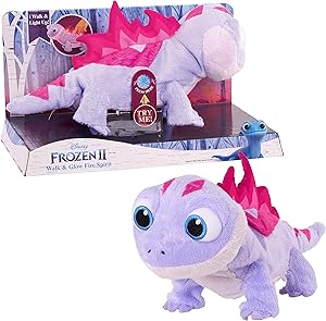 Disney Frozen 2 Walk & Glow Bruni The Salamander, Lights and Sounds Stuffed Animal, Officially Licensed Kids Toys for Ages 3 Up by Just Play (New, Open Box) *Damaged Box*