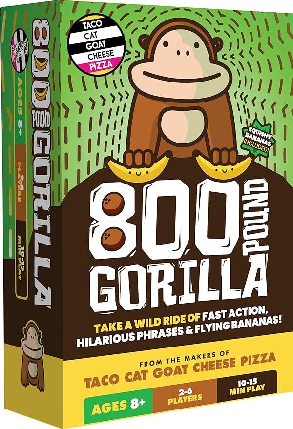 800 Pound Gorilla Board Game by Taco Cat Goat Cheese Pizza - Fun Family Card Game for Kids and Adults – Great for Family Game Night, Birthday Gift for Kids 8+ - Easy, 15 min, 2-6 Players