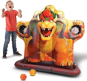 THE SUPER MARIO BROS. MOVIE Bowser Inflatable Sports Game for Kids, Indoor Games or Outdoor Games for Kids and Adults, Approximate Inflated Size 51 Inches L x 18 Inches W x 46 Inches H(New Open Box)