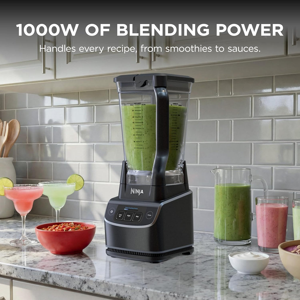 Ninja UltraCrush Professional Blender | 1000W Power, XL 72-oz.* Pitcher | Total Crushing Technology | 3 Manual Speeds for Smoothies, Sauces & More | Full-Size Countertop | Black | BP201 (2026)
