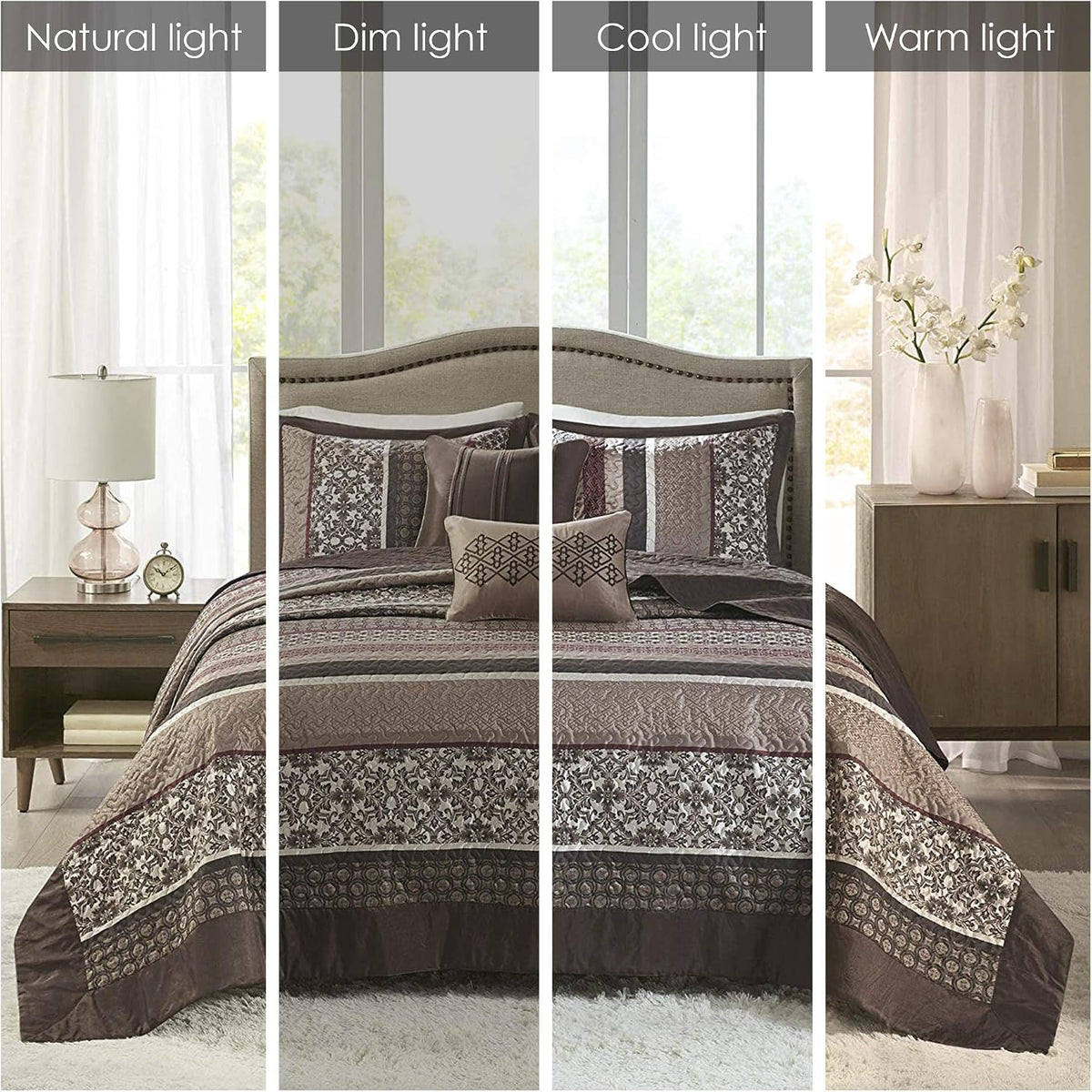 Madison Park (King Size) Quilt Bedding Set, Reversible Quilted Bedspread Set, 5PC