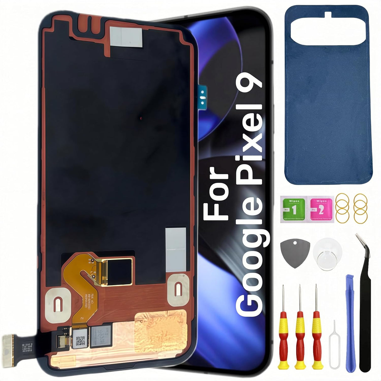 Original AMOLED for Google Pixel 9 LCD Display Screen Replacement for Google Pixel 9 Touch Digitizer Screen Assembly G2YBB GUR25 G1B60 Repair Part Toolkits