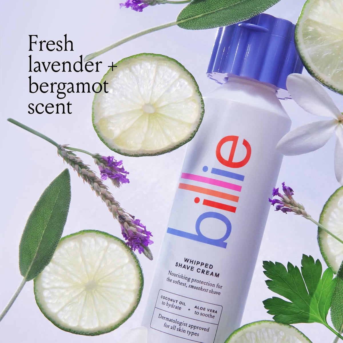 billie | Whipped Shave Cream | Lavender & Bergamot Scent | 6.5 fl oz
