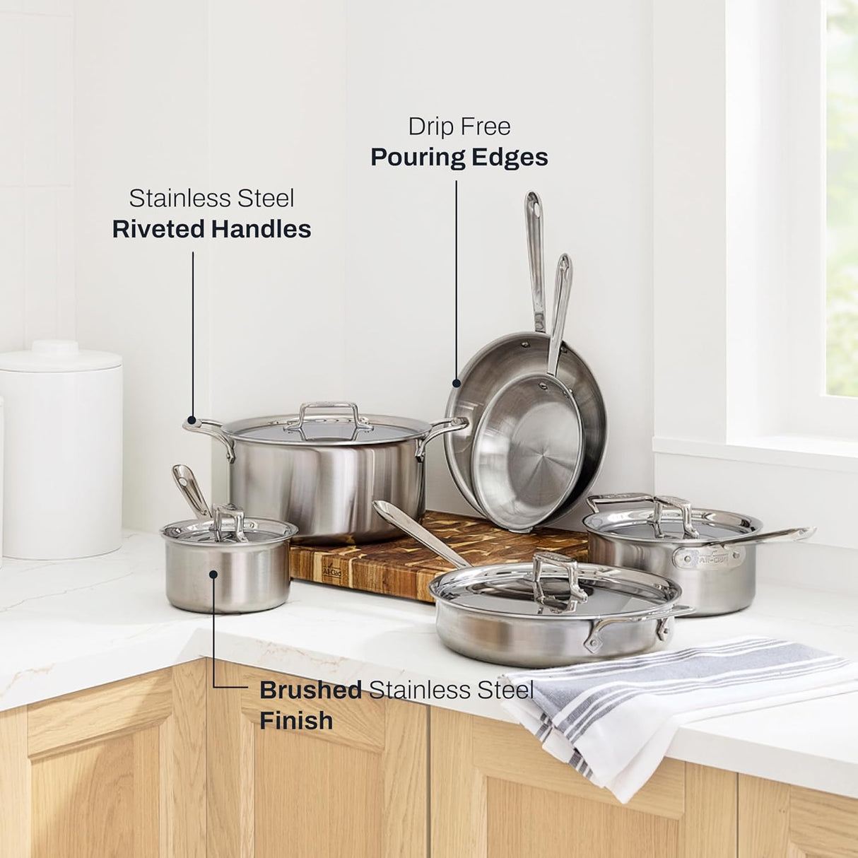 ALL-CLAD Brushed D5® Stainless 10pc Set
