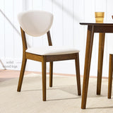 Best Choice Products - 2-Piece Mid-Century Modern Wood & Upholstered Dining Chair Set - Walnut/Cream