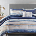MADISON PARK Marina Printed Seersucker Comforter & Coverlet Set - Full/Queen -8pcs