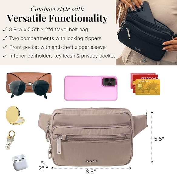 BAGGALLINI Securtex Classic Belt Bag Sling - Moonrock