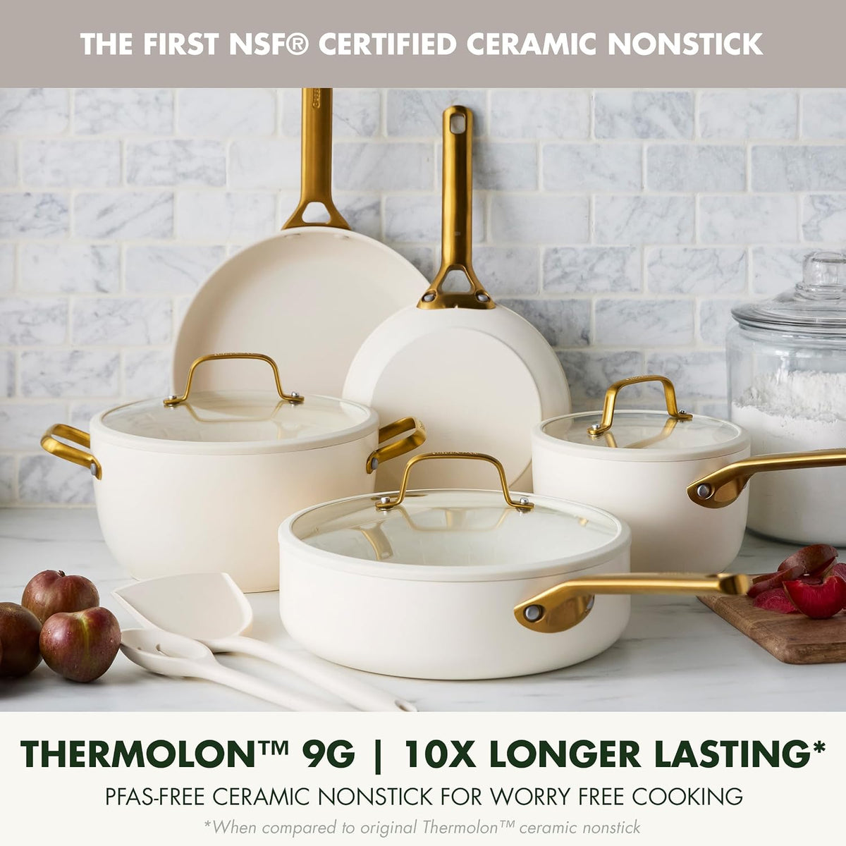 GreenPan ™ Reserve Pro Cream 10-Piece Ceramic Nonstick Cookware Set