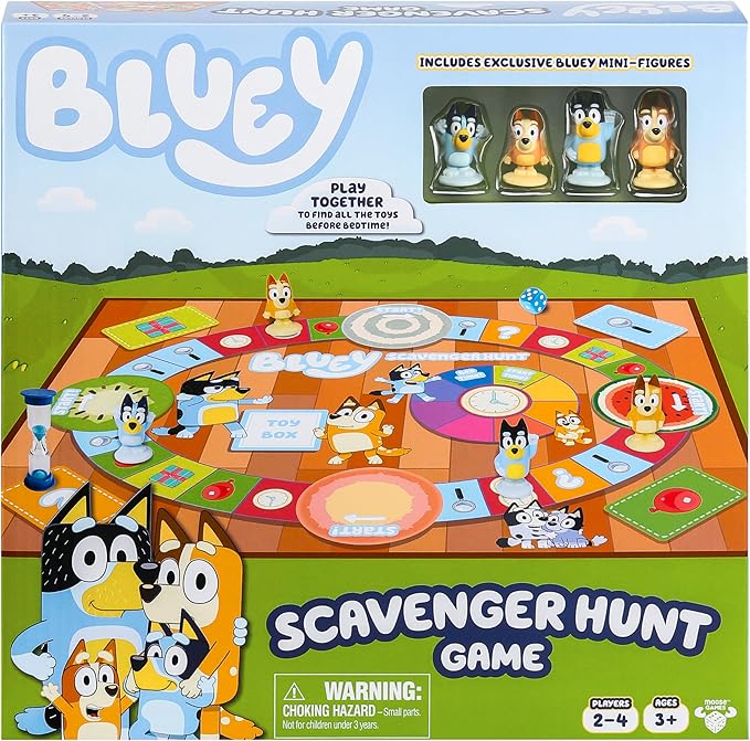 Bluey Scavenger Hunt Game. A Fun Board Game Full of Fun Activities to Perform, Things to Find and Questions About to Answer