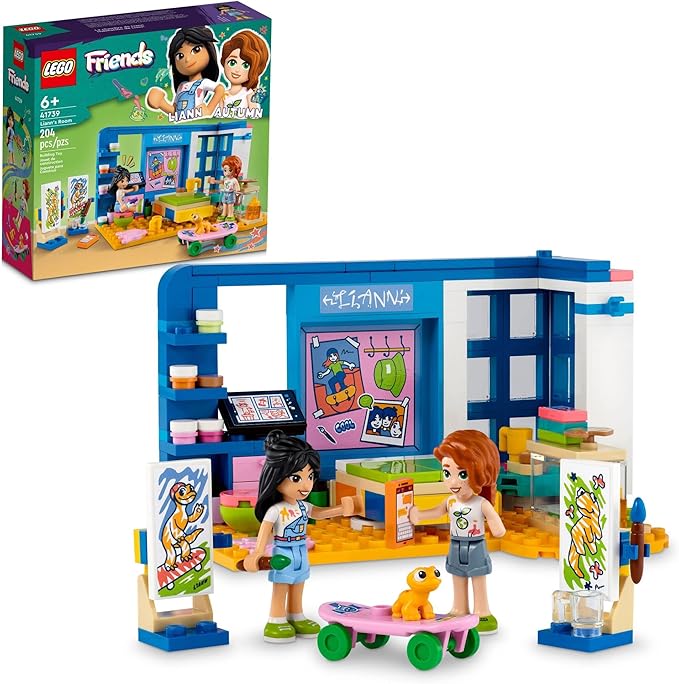 Lego Friends Liann's Room 41739, Art-Themed Bedroom Playset with Liann & Autumn Mini-Dolls, Collectible Toy for Girls and Boys 6 Plus Years Old(New Open Box)