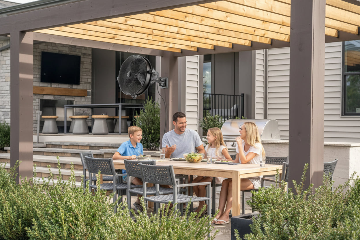MULE 18 Inch Wet-Rated Outdoor Wall Fan XL, Plug-In Mount