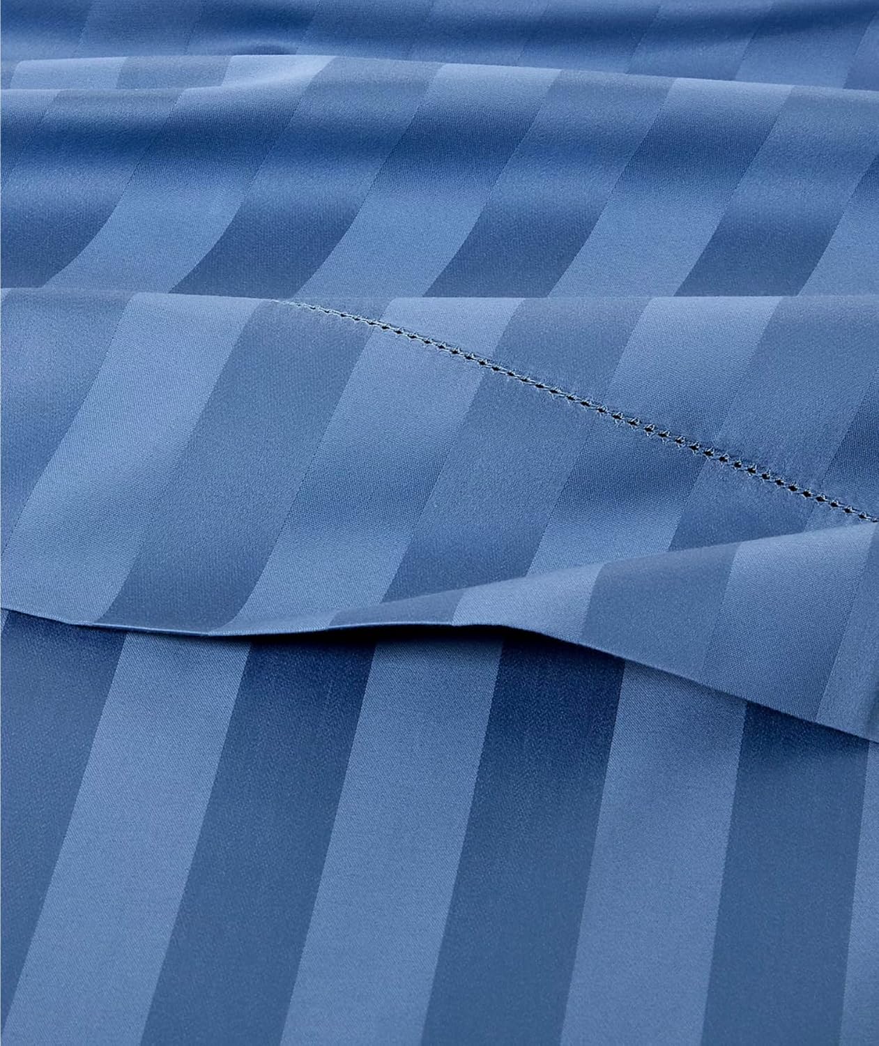 Charter Club Damask 1.5" Stripe 550 Thread Count Cotton 4 Piece Queen Sheet Set Ocean (Blue)
