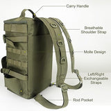 Fishing Backpack Tackle Bag, Fishing Tackle Backpack with Rod Holder, Tackle Box Backpack