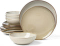 ONEIDA Organic Shades Dinnerware Set in Oatmeal - 12 pcs