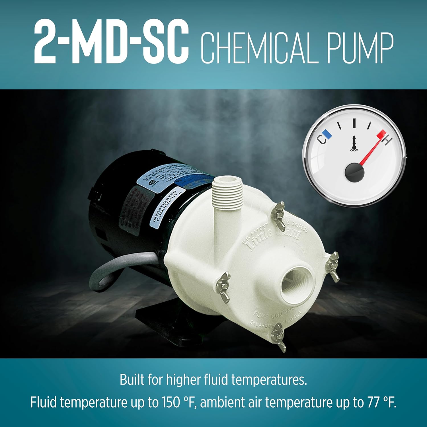 Little Giant 115 Volt, 1/25 HP, 510 GPH 2-MD-SC Non-Submersible Semi-Corrosive Chemical Magnetic Drive Pump