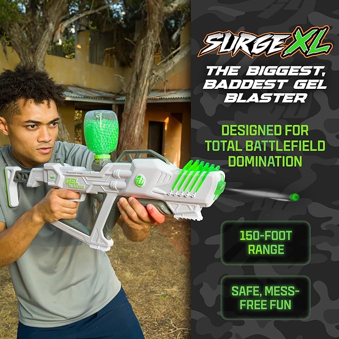 The Original Supersized Gel Blaster Surge XL - Splat Ball Gun 150+ Foot Range - Toy Gel Blasters with Water Based Beads - Ages 14+