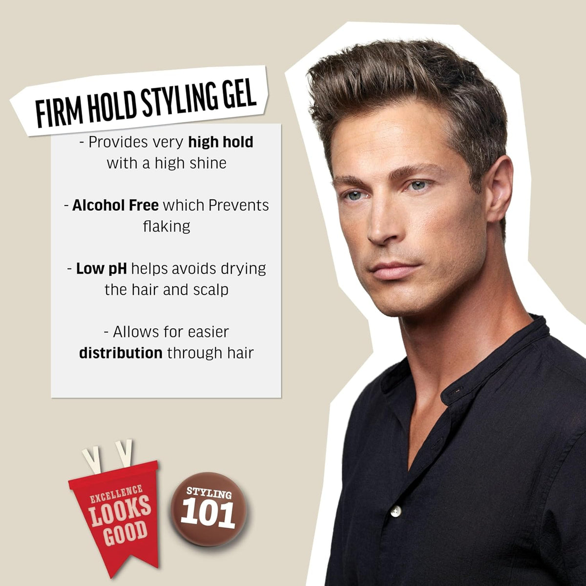 American Crew Men's Styling Gel, Firm Hold & High Shine - 33.8 Fl oz
