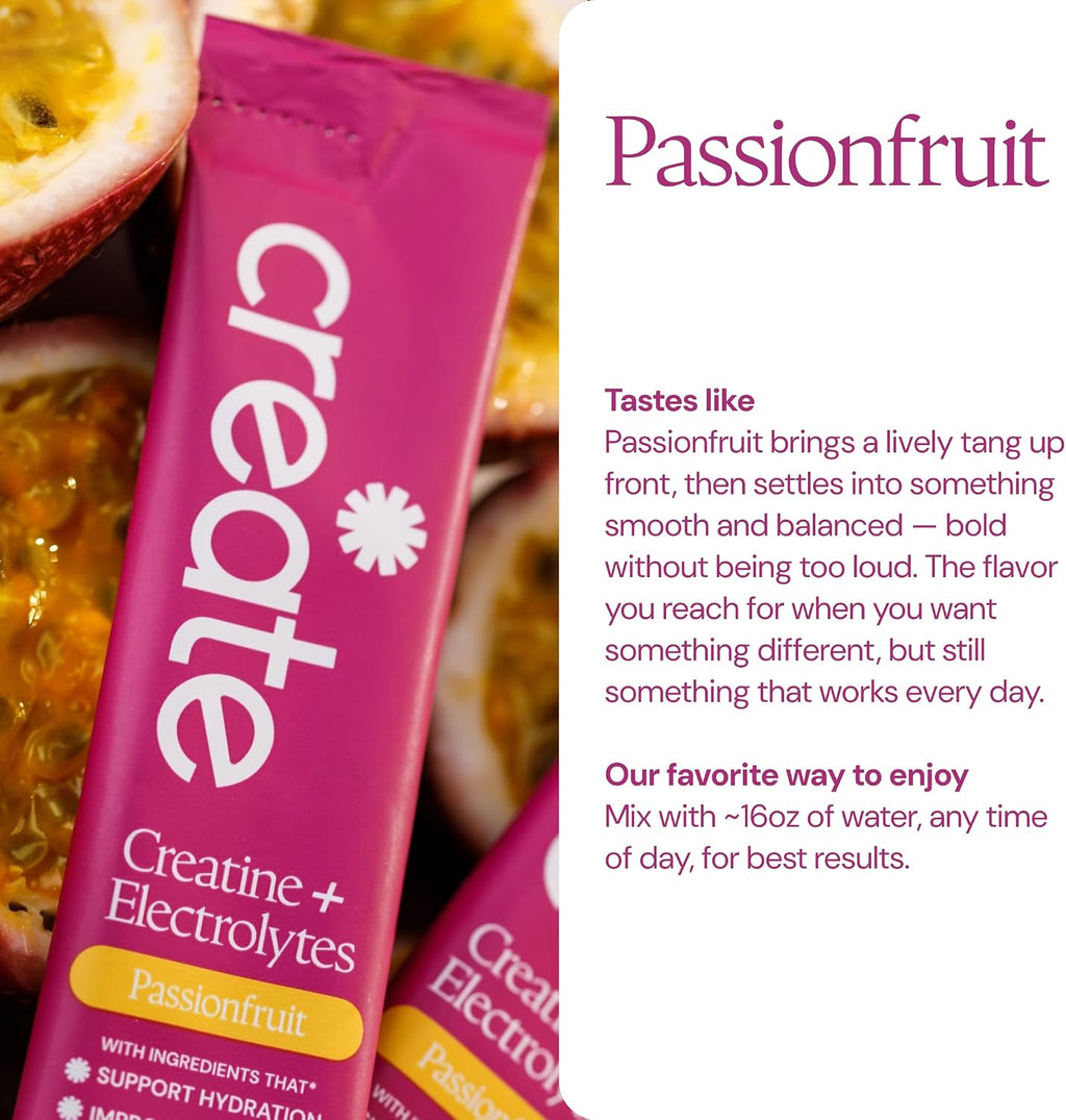 CREATE Creatine and Electrolytes - Passionfruit - 30 Sticks