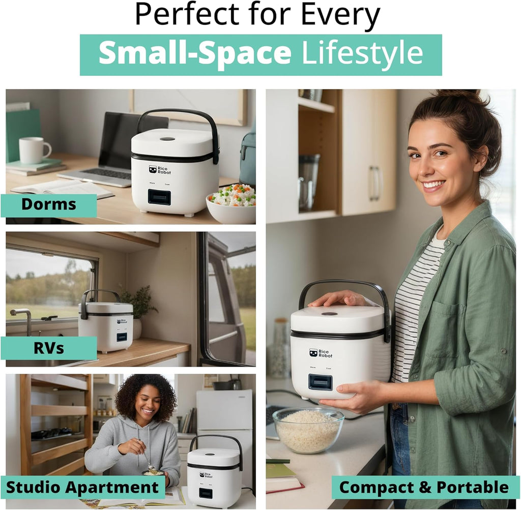 Rice Robot Personal Rice Cooker, PFAS-free, Nonstick. (1 Quart)