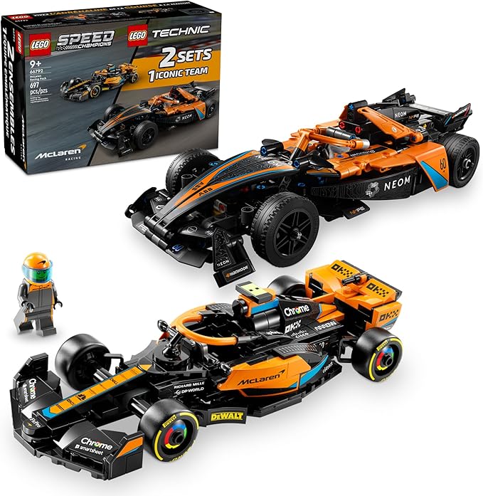 LEGO Technic & Speed Champions McLaren Racing Pack Building Toys Set - Race Cars Toys for Kids, Boys & Girls, Ages 9+ (New, Open Box)