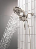 Delta 5-Setting Hydro Rain 2-in-1 Dual Shower Head with ProClean Spray - Brushed Nickel - 75419SNSN