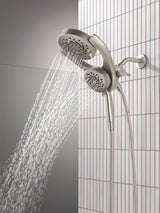 Delta 5-Setting Hydro Rain 2-in-1 Dual Shower Head with ProClean Spray - Brushed Nickel - 75419SNSN