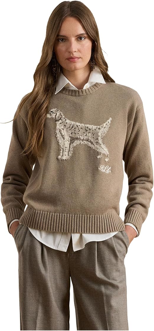 Lauren Ralph Lauren Women's Intarsia-Knit English Setter Sweater Size Large