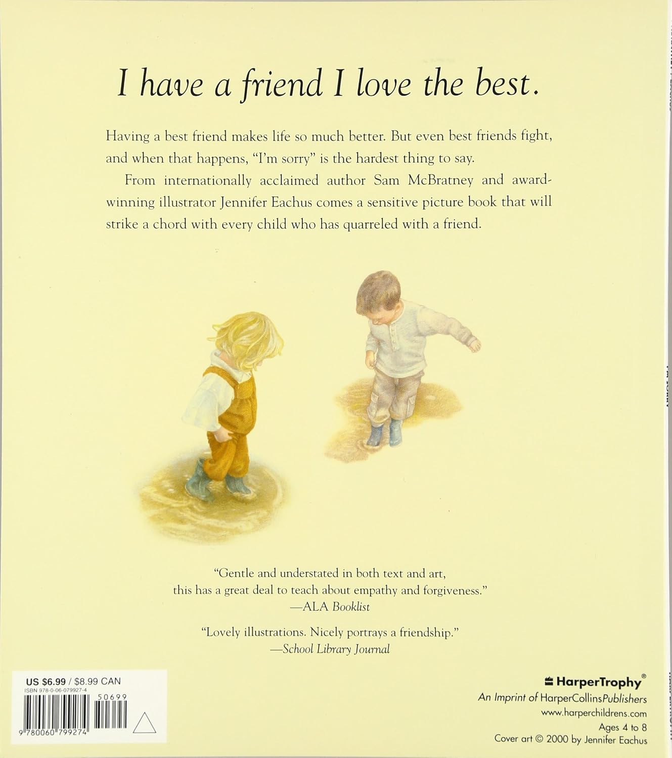 I'm Sorry - By Author Sam McBratney (Ages 4-8) - Paperback
