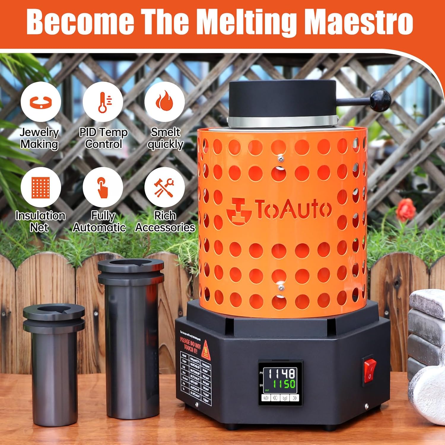 TOAUTO Gold Melting Furnace - 1800W - Model: TRF3000-V1