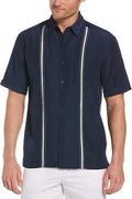 Cubavera Paneled Short Sleeve Shirt for Men, Classic Fit, Wrinkle Resistant, Casual Button-Down Shirt With Spread Collar Size: S