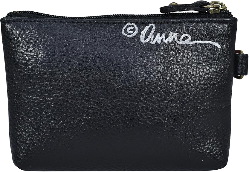 Anna by Anuschka Women's Hand Painted Leather Coin Pouch, Paris at Night