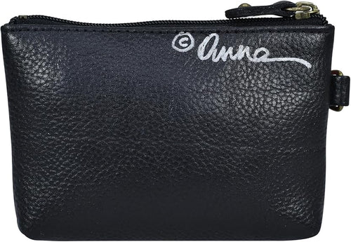 Anna by Anuschka Women's Hand Painted Leather Coin Pouch, Paris at Night