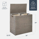 Best Choice Products - Large Water Hyacinth Double Laundry Hamper Basket w/ 2 Liner Bags - Grey